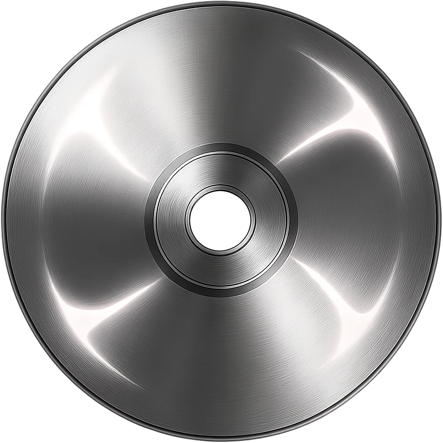 A minimalist CD disc with abstract pattern, glowing effect, pink color emoji