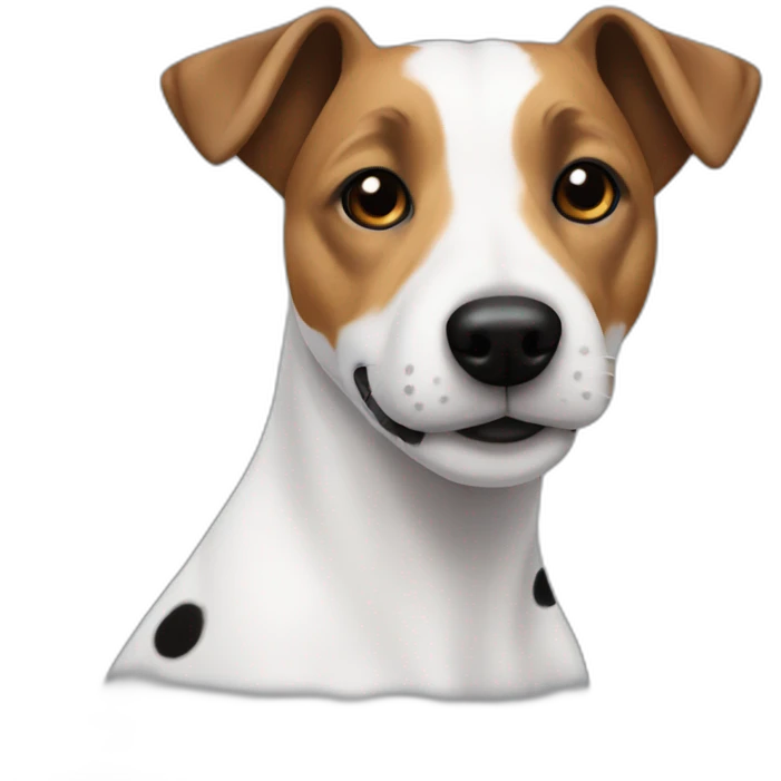 Jack Russell with black spot emoji