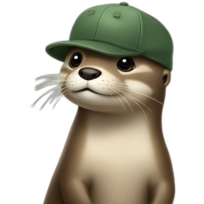 Loutre avec une casquette à hélice emoji
