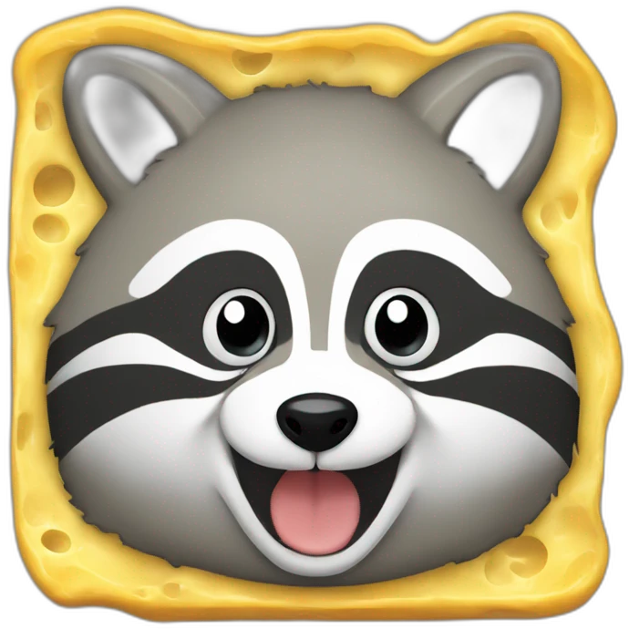 Raccoon eat cheese mold  emoji