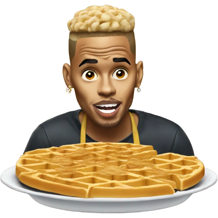 chris brown eating waffles emoji