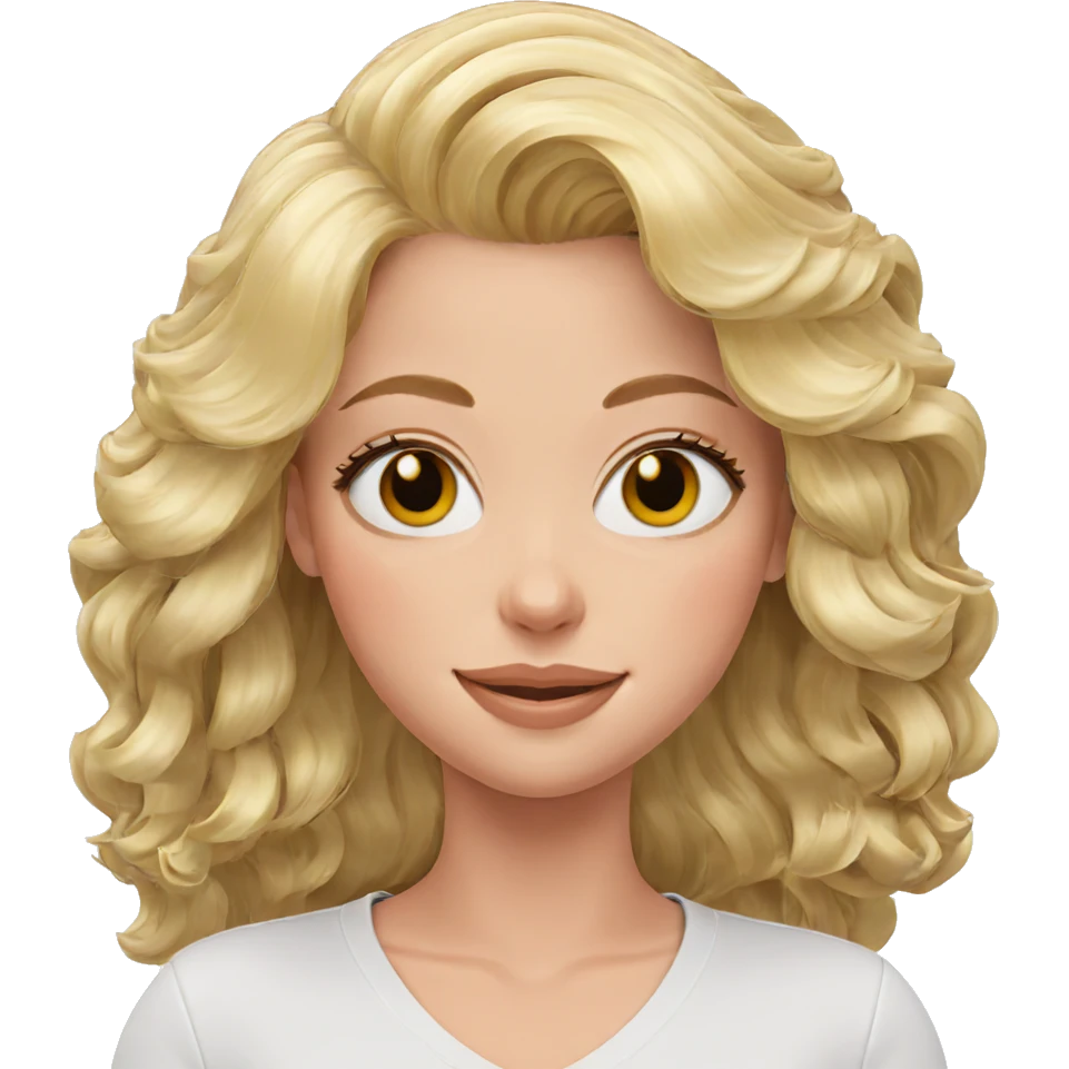 smiling girl with blonde hair emoji