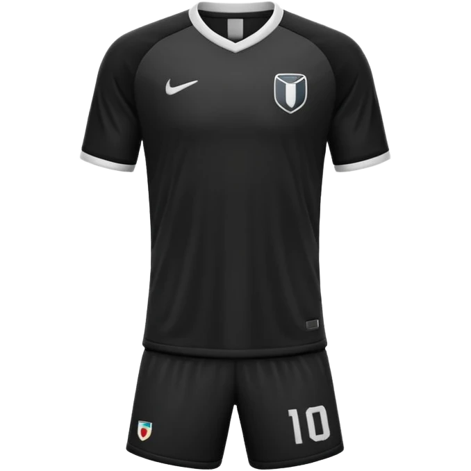 solid black plain soccer jersey emoji