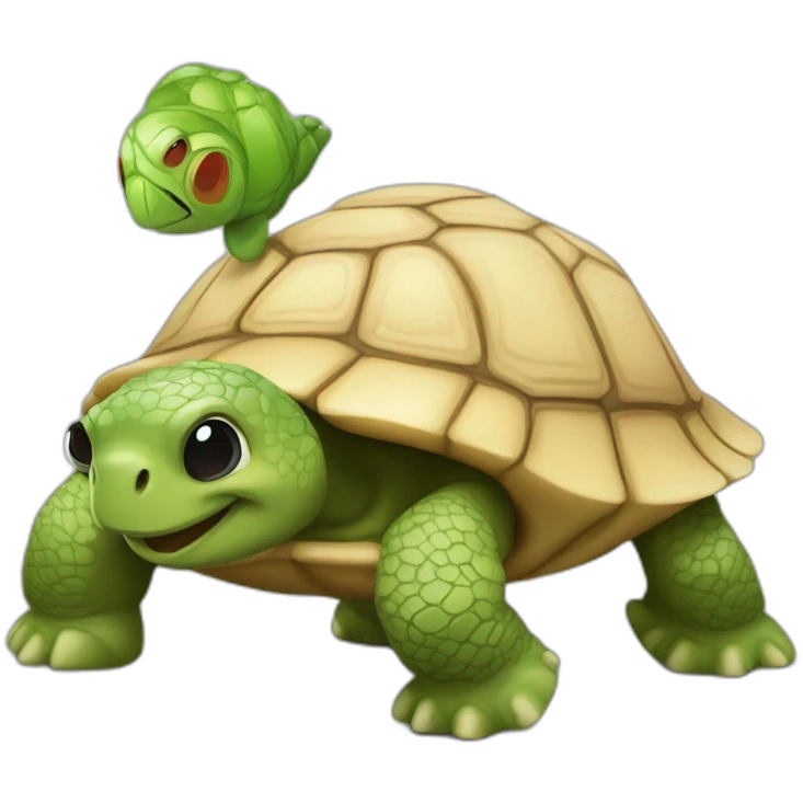 Un mec sur une tortue emoji