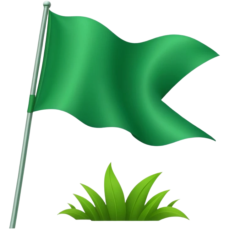 Green flag with nothing but green on the flag emoji