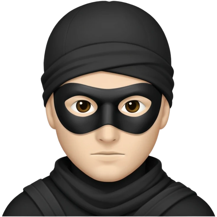 Tên trộm nam đeo mặt nạ đen emoji