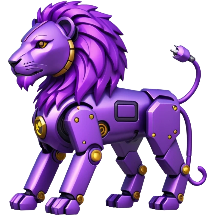 glitter mech lion purple cyberpunk emoji