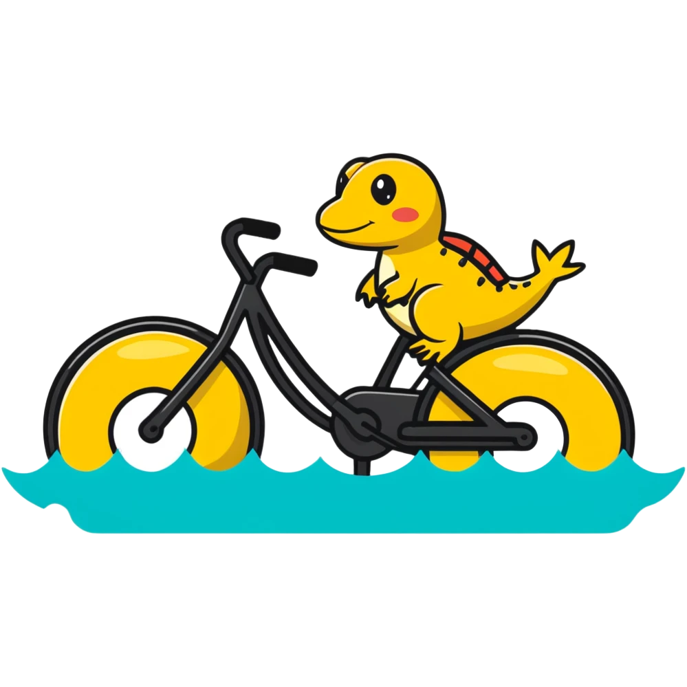 Amphibious bicycle on water emoji