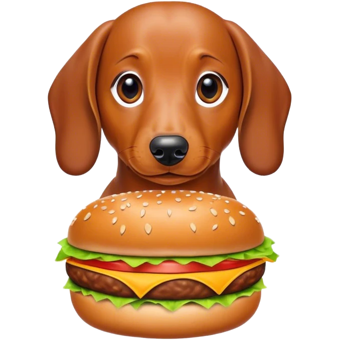 dachshund burger emoji