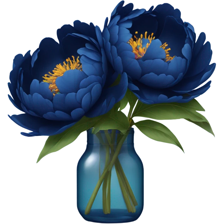 dark blue peony bouquet emoji