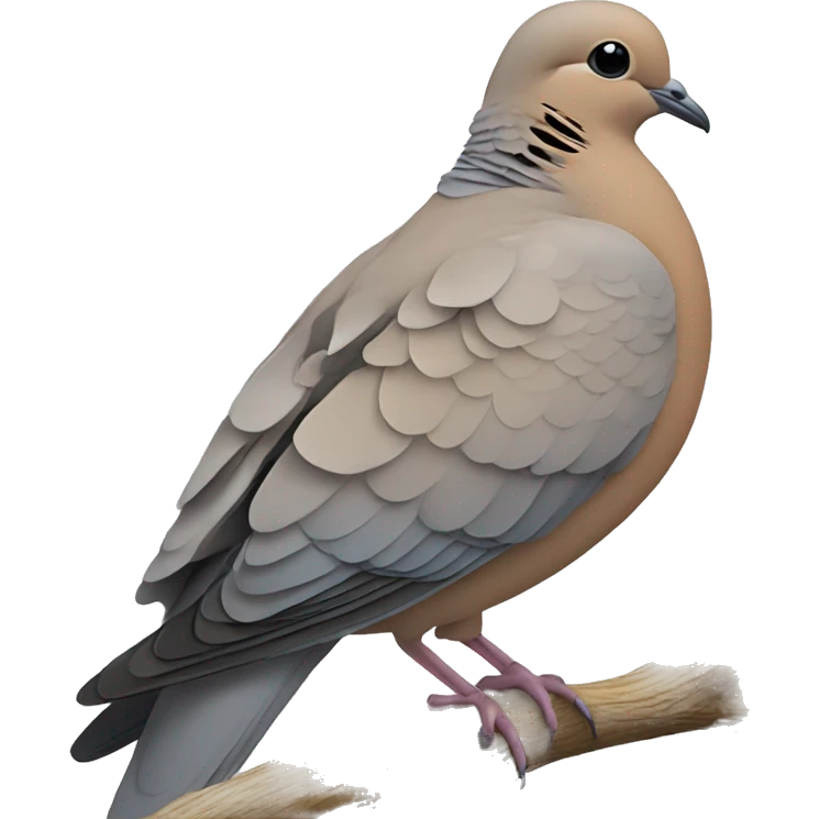 mourning dove and crow sitting on a branch emoji