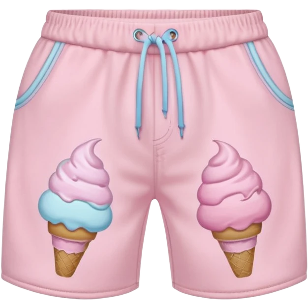 Pink ice cream baseball shorts emoji