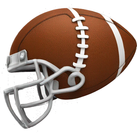 American football emoji with a Happy emoji in it emoji