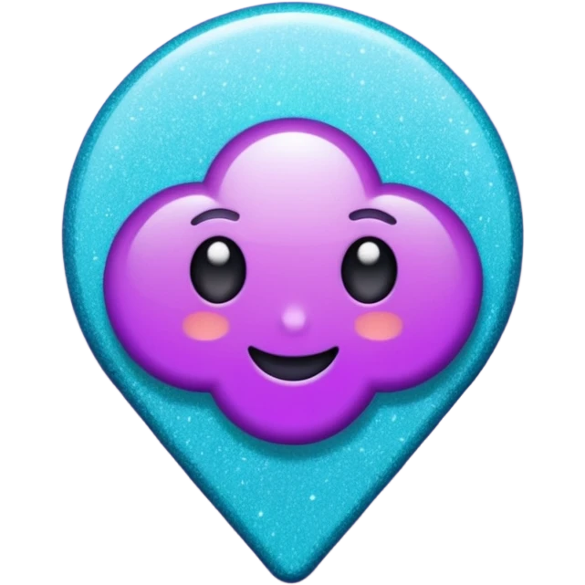 glitter purple and cian pin office emoji