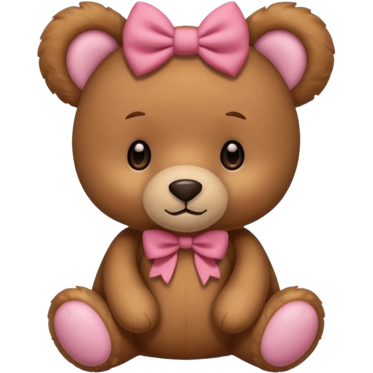 cute teddy bear with bows on both the ears emoji