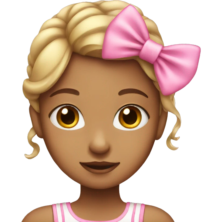 Girl with pink bow emoji