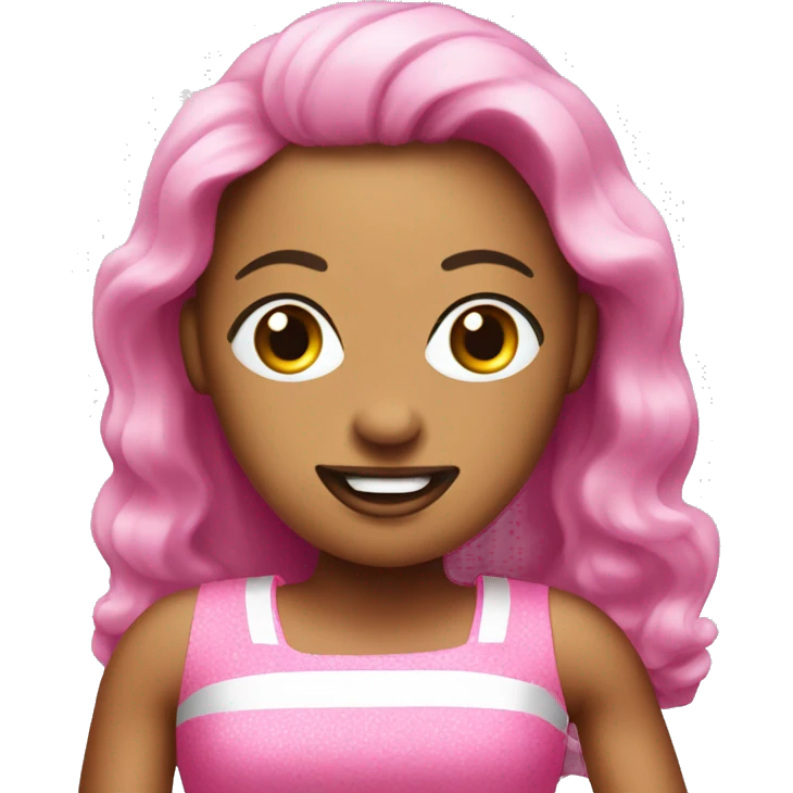 A potato wearing a pink barbie dress emoji
