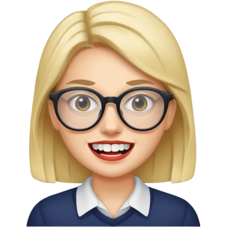 못생긴 여자 덧니도 있음 안경씀 emoji