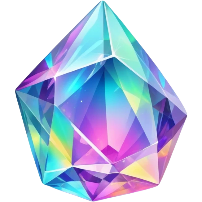 crystal gem with neon holographic swirls inside emoji