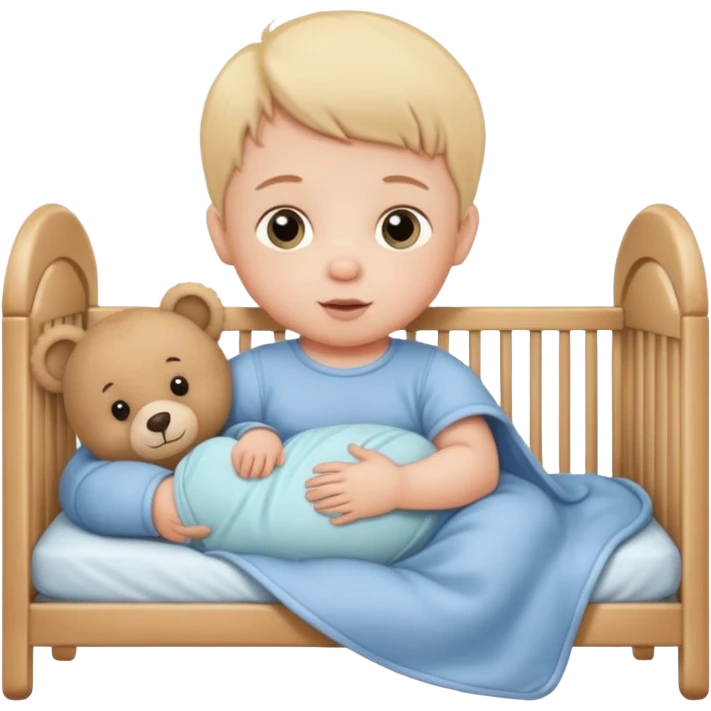 baby in bid with teddy bear







 emoji