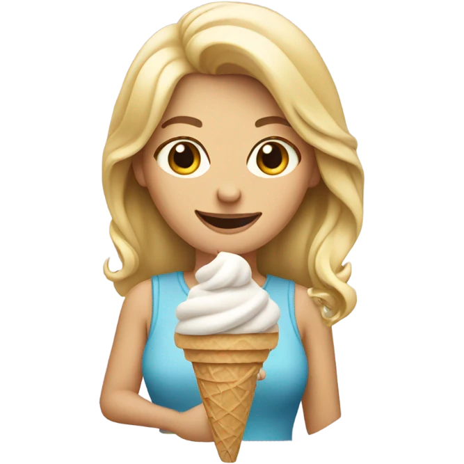 With blonde Lady with icecream emoji