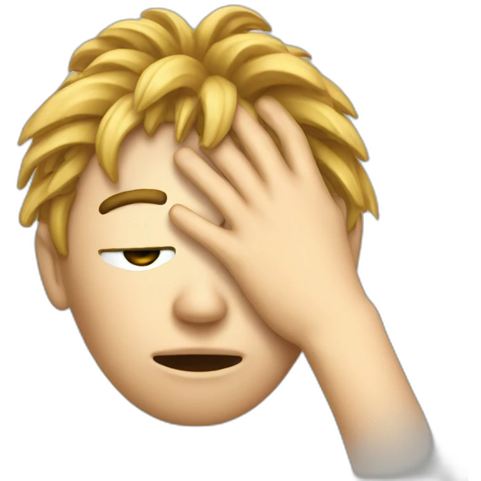Facepalm on a car emoji