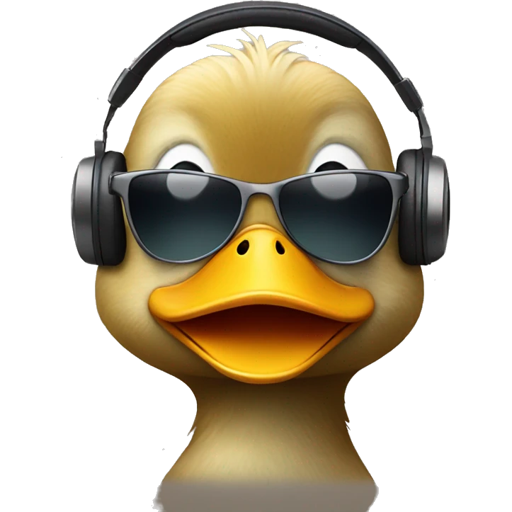 Duck with sunglasses and headphones emoji