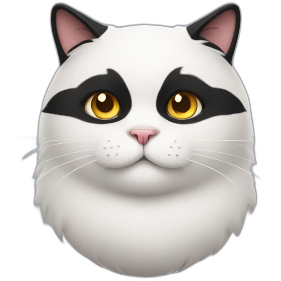 White ans black fat cat emoji