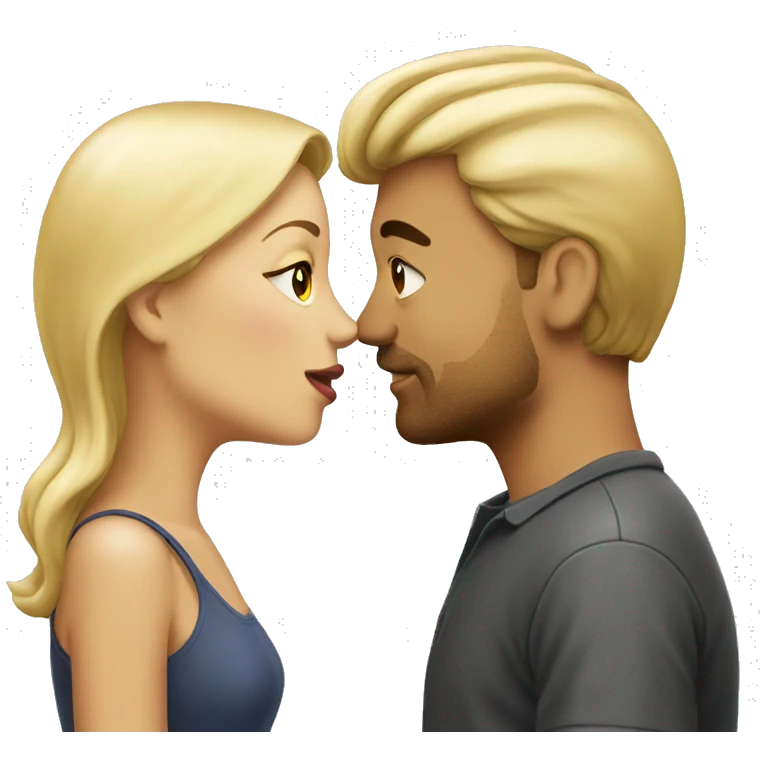 Kiss man and woman blonde emoji