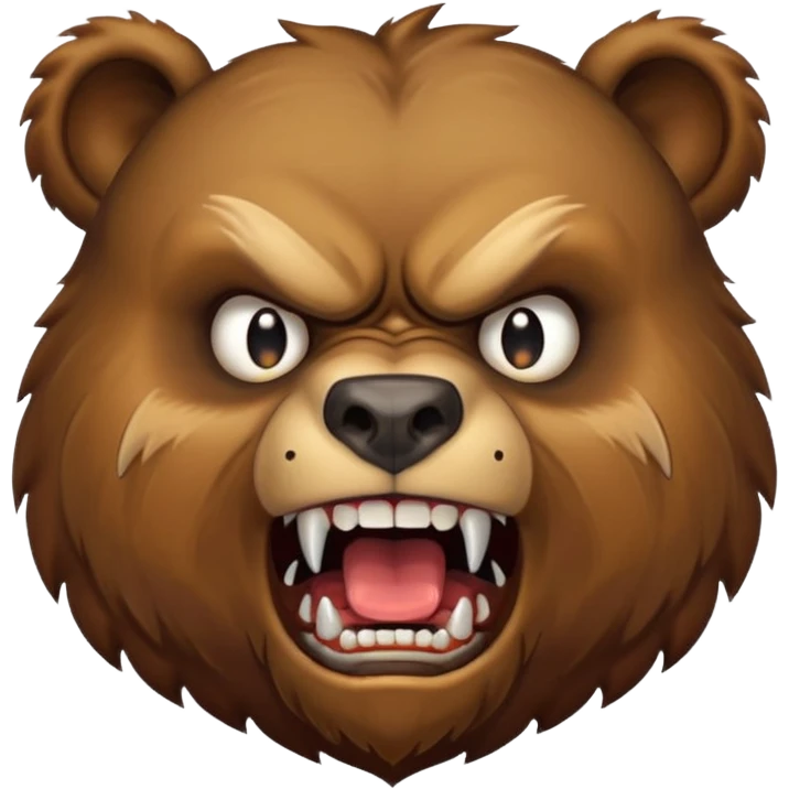 Angry bear head emoji