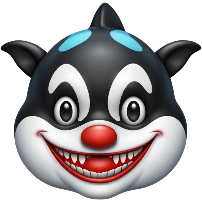 full orca as an evil clown emoji