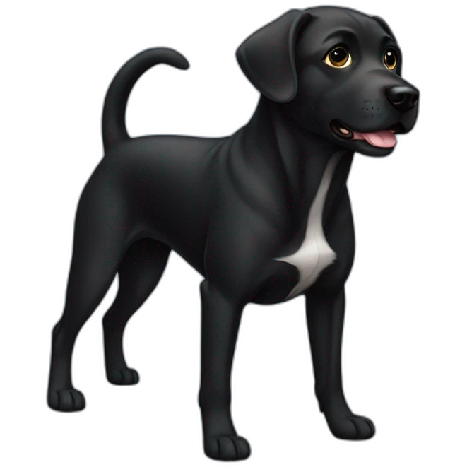 Perro negro como labrador emoji