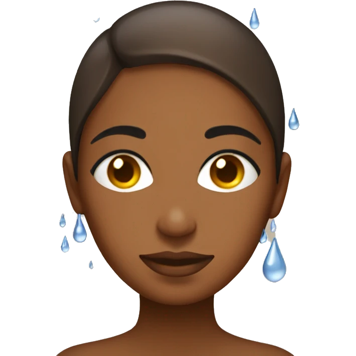 Water droplets on brown woman  emoji