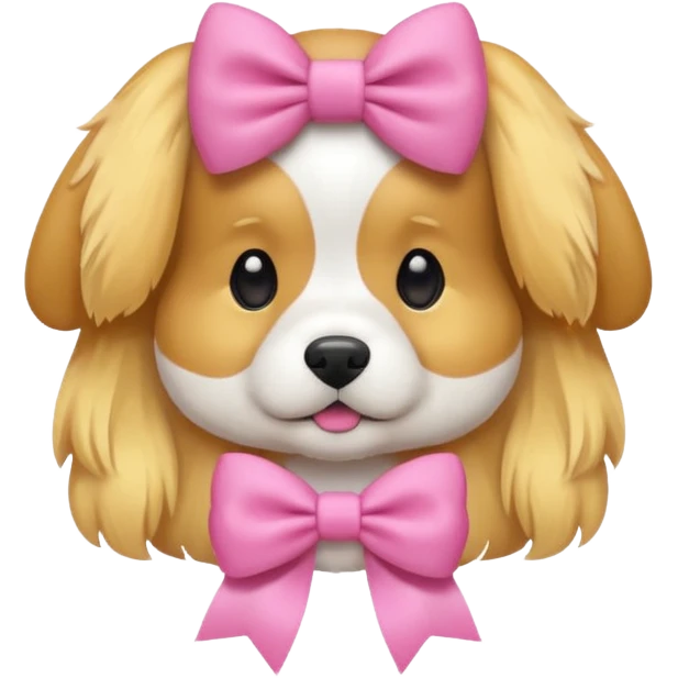 Perrita de pelo doradito con un lazo de color rosa🎀 emoji