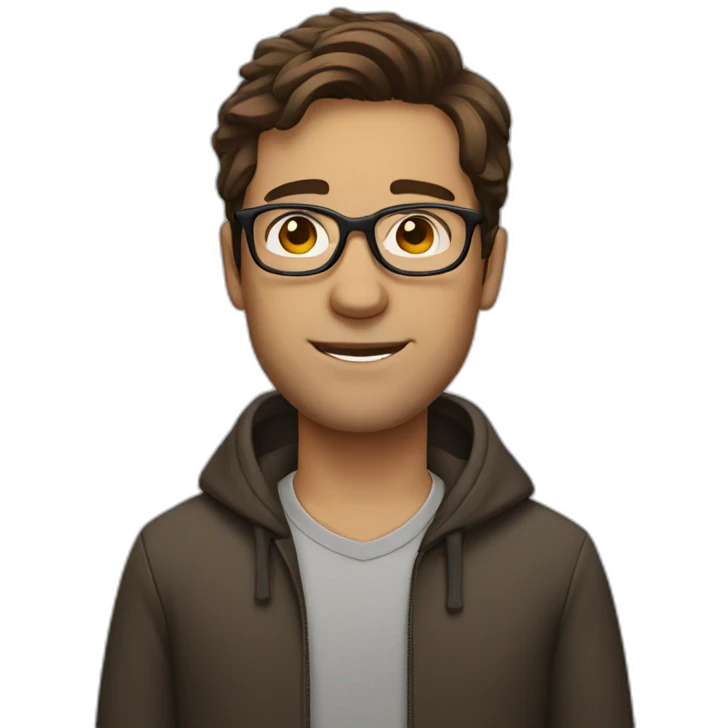 brown haired man with glasses emoji