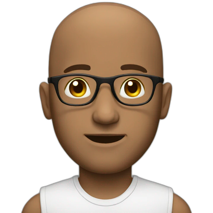 No hair man glasses emoji
