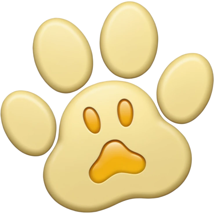 a pastel yellow pawprint emoji