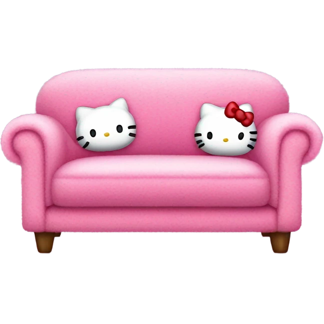 fuzzy pink hello kitty couch  emoji