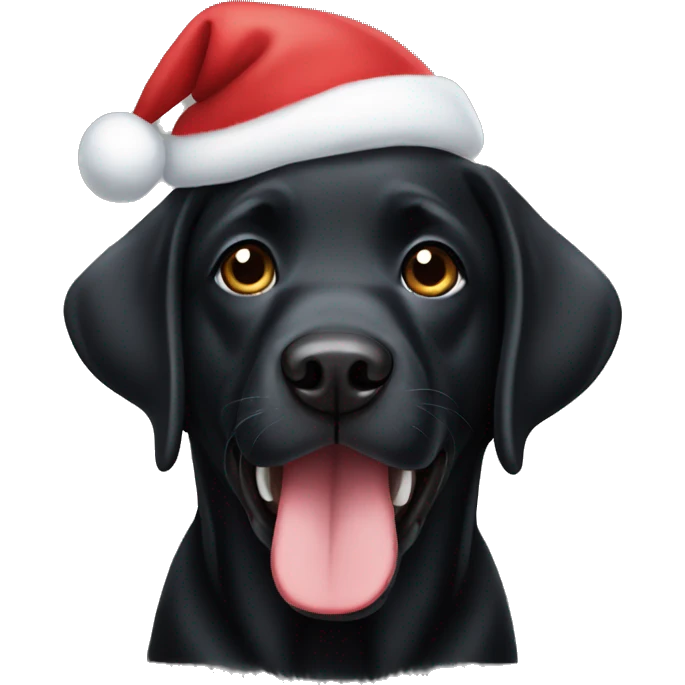 Black Christmas Labrador  emoji