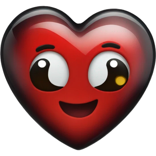 red and black glass heart emoji