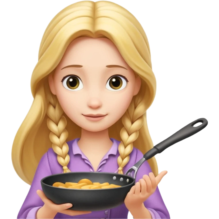 Raiponce, holding a frying pan emoji