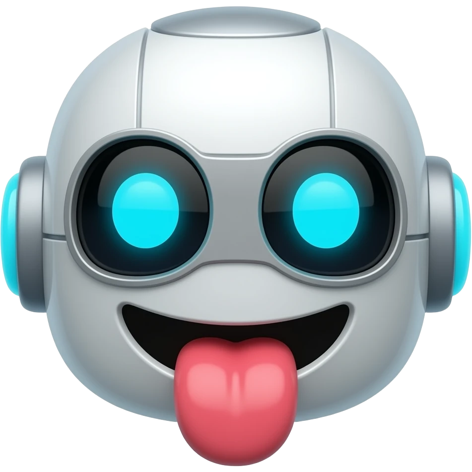 robot emoji toung out emoji