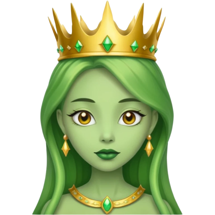 alien princess, crown emoji