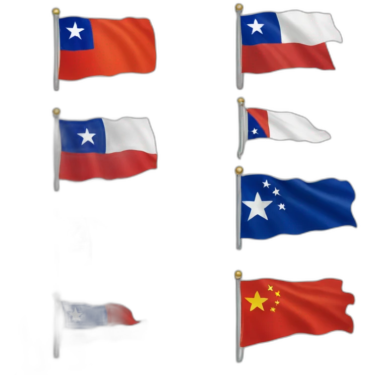 chile texas and china flags emoji