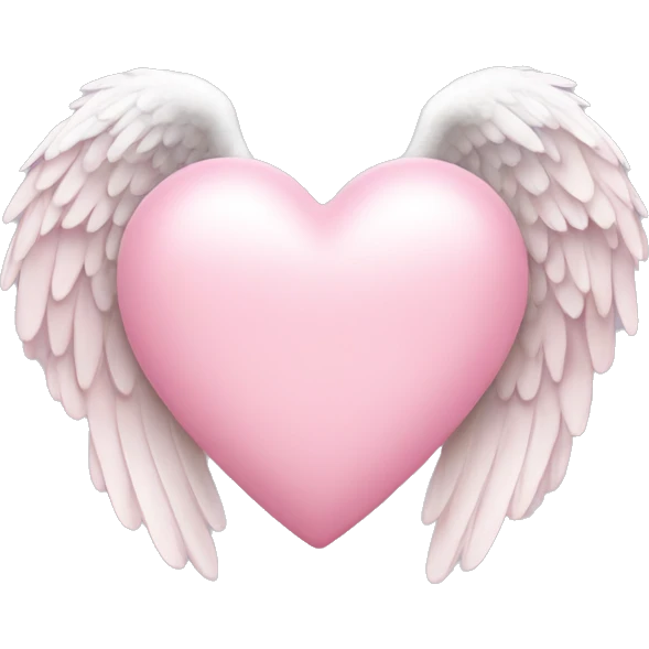 Light pink heart with angel wings emoji