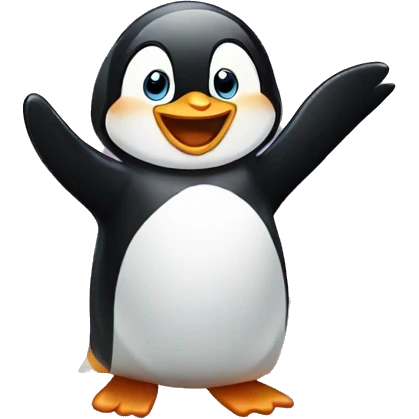 Cheering penguin  emoji