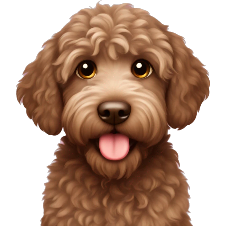 Cute brown labradoodle girl fluffy emoji