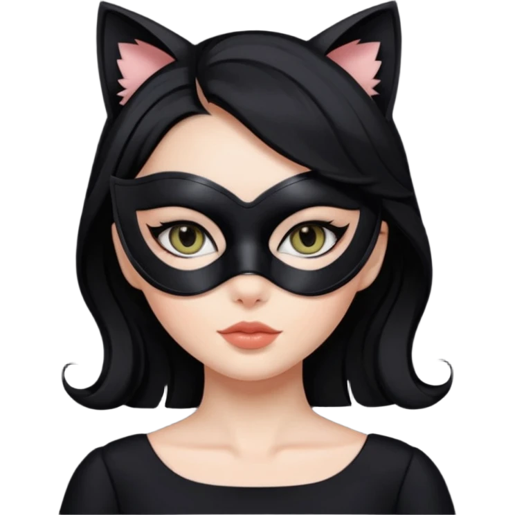 woman with cat eye mask emoji