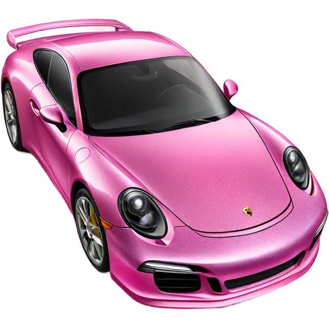 Pink ombre luxurious porsche  car with glitter  emoji