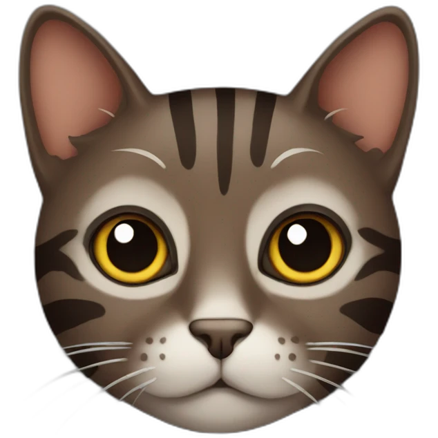 Dark Brown cat with darker stripes emoji
